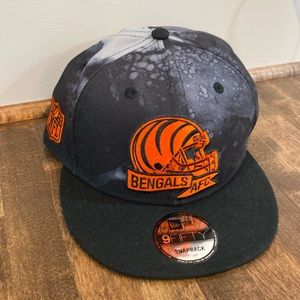 NWT new era NFL Bengals AFC 9FIFTY SNAPBACK hat black gray orange watermark desi